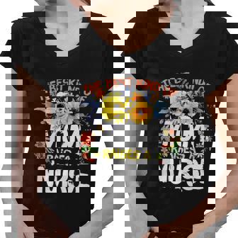 Best Kind Of Mom Raises A Nurse Mothers Day Flowers Rn Gifts V8 Women V-Neck T-Shirt - Thegiftio