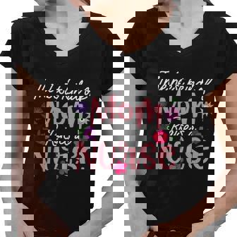 Best Kind Of Mom Raises A Nurse Mothers Day Flowers Rn Gifts V9 Women V-Neck T-Shirt - Thegiftio