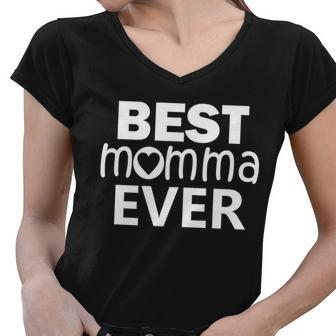 Best Momma Ever Tshirt Women V-Neck T-Shirt - Monsterry DE
