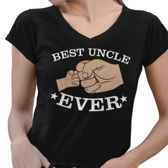 Best Uncle Ever Fist Bump Tshirt Women V-Neck T-Shirt - Monsterry