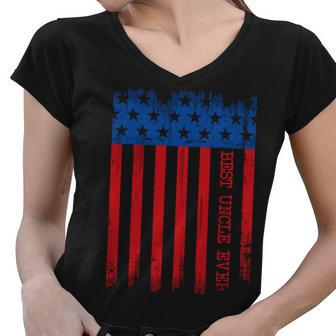 Best Uncle In America Flag Tshirt Women V-Neck T-Shirt - Monsterry