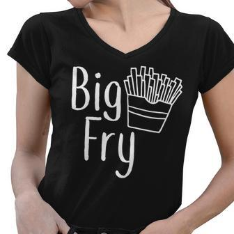 Big Fry Tshirt Women V-Neck T-Shirt - Monsterry