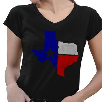 Big Texas Flag Vintage Tshirt Women V-Neck T-Shirt - Monsterry UK