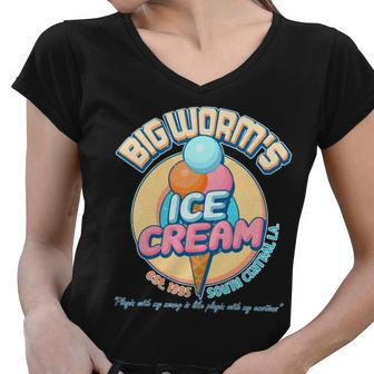 Big Worms Ice Cream Est 1995 Tshirt Women V-Neck T-Shirt - Monsterry UK