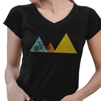 Bike Mountain Simple Logo Women V-Neck T-Shirt - Monsterry DE