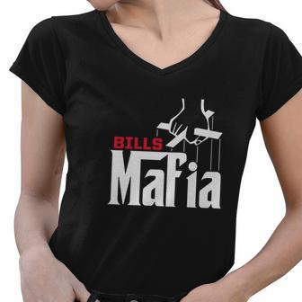Bills Mafia Godfather Women V-Neck T-Shirt - Monsterry CA