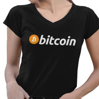 Bitcoin Logo Tshirt Women V-Neck T-Shirt - Monsterry UK