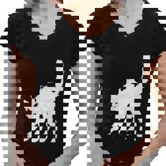 Black Cat White Cat Halloween Quote Women V-Neck T-Shirt - Thegiftio