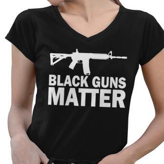 Black Guns Matter Ar-15 Tshirt Women V-Neck T-Shirt - Monsterry