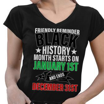 Black History Month All Year Long Women V-Neck T-Shirt - Monsterry AU