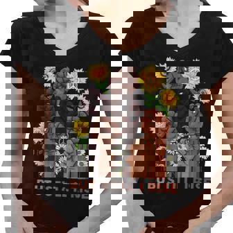 Black History Month But Still I Rise African Afro Pride Women V-Neck T-Shirt - Thegiftio