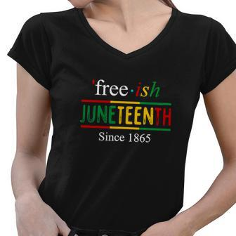 Black Human Rights Juneteenth 2022 Day Gift Birthday V15 Women V-Neck T-Shirt - Thegiftio UK