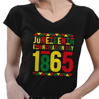 Black Human Rights Juneteenth 2022 Day Gift Birthday V18 Women V-Neck T-Shirt - Thegiftio UK