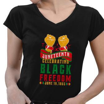 Black Human Rights Juneteenth 2022 Day Gift Birthday V6 Women V-Neck T-Shirt - Thegiftio UK