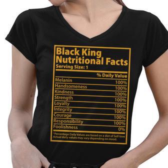 Black King Nutritional Facts Tshirt Women V-Neck T-Shirt - Monsterry DE