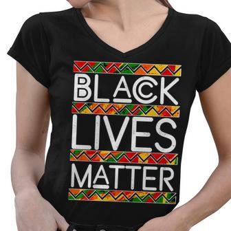 Black Lives Matter Traditional Colors Tshirt Women V-Neck T-Shirt - Monsterry AU