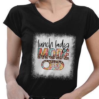 Bleached Lunch Lady Mode Off Leopard And Tie Dye Summer Meaningful Gift Women V-Neck T-Shirt - Monsterry AU