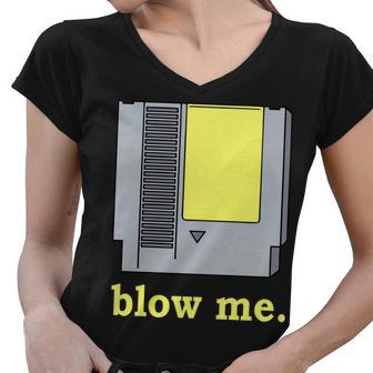 Blow Me Retro Video Game Tshirt Women V-Neck T-Shirt - Monsterry AU