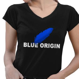 Blue Origin Feather Logo Tshirt Women V-Neck T-Shirt - Monsterry
