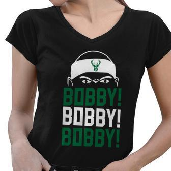 Bobby Bobby Bobby Milwaukee Basketball Tshirt Women V-Neck T-Shirt - Monsterry