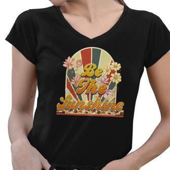 Boho Vintage Be The Sunshine Idea Gift Women V-Neck T-Shirt - Seseable