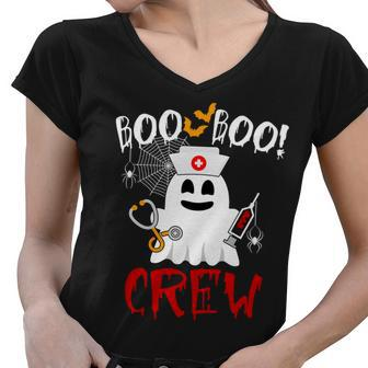 Boo Boo Crew Funny Cute Halloween Women V-Neck T-Shirt - Monsterry