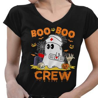 Boo Boo Crew Nurse Halloween Vibes Halloween Costume Women V-Neck T-Shirt - Seseable
