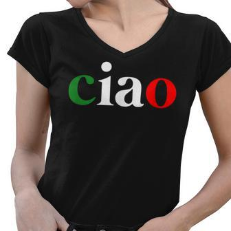 Born In Italy Funny Italian Italy Roots Ciao Women V-Neck T-Shirt - Thegiftio UK