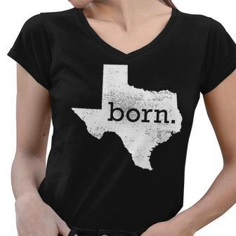 Born In Texas Home Women V-Neck T-Shirt - Monsterry CA