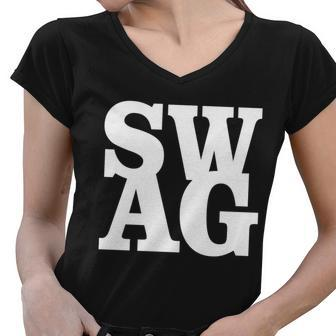 Boxed Swag Logo Tshirt Women V-Neck T-Shirt - Monsterry