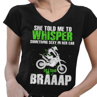 Brappp Motocross Women V-Neck T-Shirt - Monsterry CA