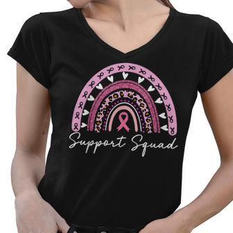 Breast Cancer Support Squad Breast Cancer Awareness V2 Women V-Neck T-Shirt - Thegiftio UK