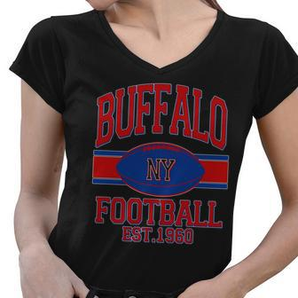 Buffalo New York Football Classic Logo Fan Women V-Neck T-Shirt - Monsterry AU