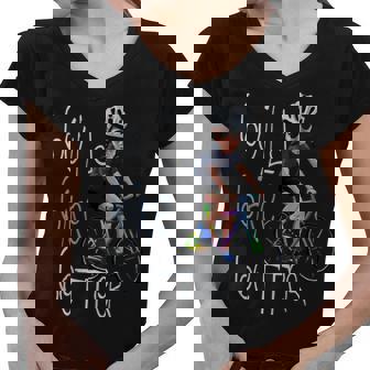 Build Bike Better Funny Joe Biden Riding Bike Bicycle Meme Women V-Neck T-Shirt - Thegiftio