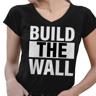 Build The Wall Box Logo Tshirt Women V-Neck T-Shirt - Monsterry AU