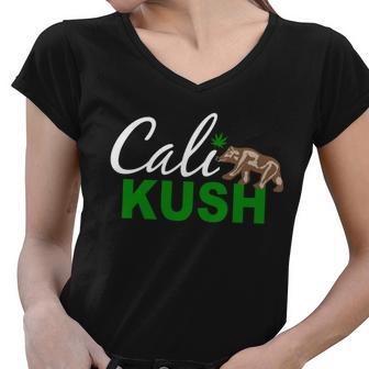 Cali Kush Weed California Republic Tshirt Women V-Neck T-Shirt - Monsterry UK