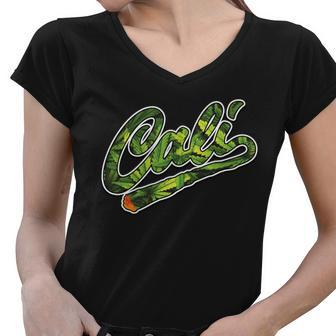 Cali Weed V2 Women V-Neck T-Shirt - Monsterry UK