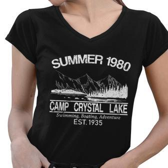 Camp Crystal Lake Tshirt Women V-Neck T-Shirt - Monsterry UK