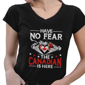 Canada Day Funny Maple Leaf Proud Canuck Women V-Neck T-Shirt - Monsterry DE