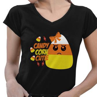 Candy Corn Cutie Halloween Quote V2 Women V-Neck T-Shirt - Monsterry CA