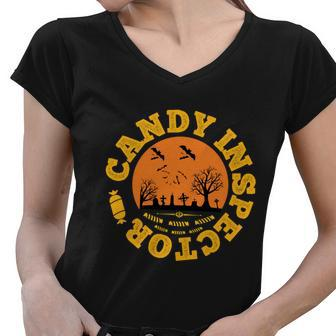 Candy Inspector Funny Halloween Quote V2 Women V-Neck T-Shirt - Monsterry UK
