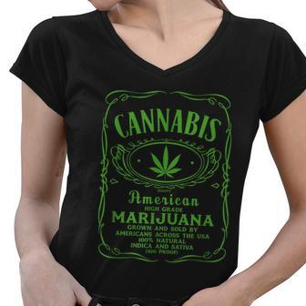 Cannabis Tshirt Women V-Neck T-Shirt - Monsterry CA