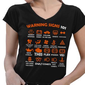 Car Warning Signs 101 Funny Tshirt Women V-Neck T-Shirt - Monsterry CA