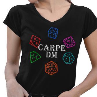 Carpe Dm Funny Diem Parody Dice Women V-Neck T-Shirt - Monsterry UK