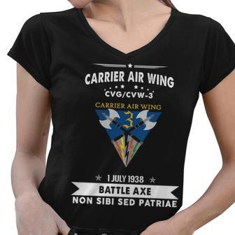 Carrier Air Wing 3 Cvw 3 Cvg Women V-Neck T-Shirt - Monsterry