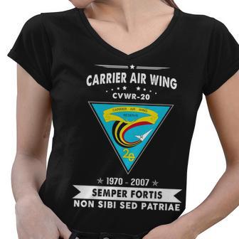 Carrier Air Wing Cvwr Women V-Neck T-Shirt - Monsterry