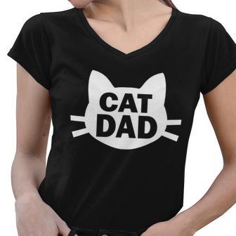 Cat Dad Tshirt V2 Women V-Neck T-Shirt - Monsterry UK