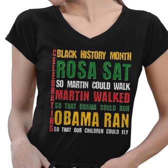 Celebrating Black History Month Rosa Martin Obama Women V-Neck T-Shirt - Monsterry DE