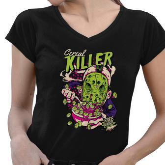 Cereal Killer Funny Tshirt Women V-Neck T-Shirt - Monsterry CA