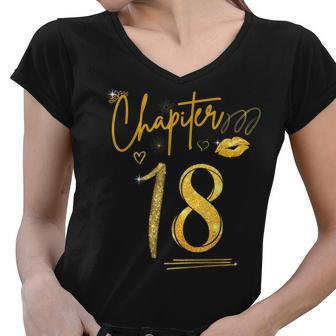 Chapter 18 Years Old 18Th Birthday In 2004 Funny Women V-Neck T-Shirt - Seseable